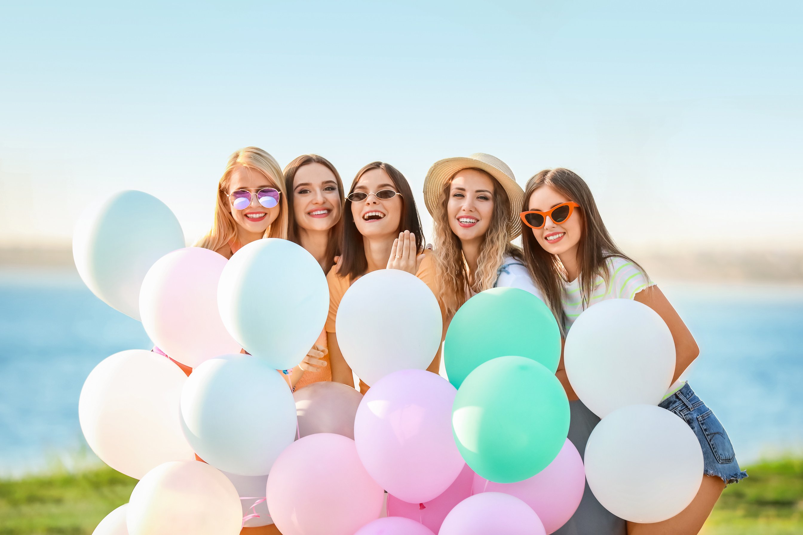 Beautiful Young Women at Hen Party Outdoors